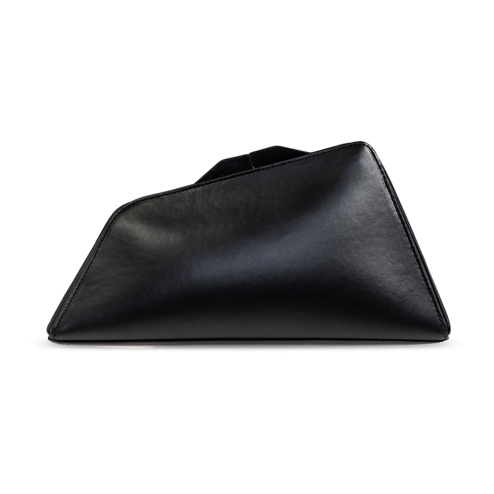 The Attico Leren Clutch Tas Black Dames