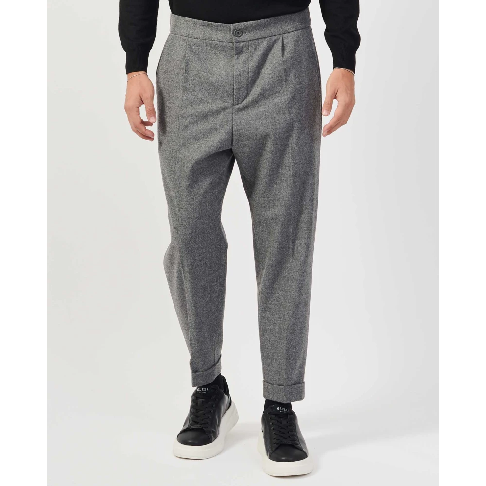 Hugo Boss Slim Fit Flanellen Broek Grijs Gray Heren