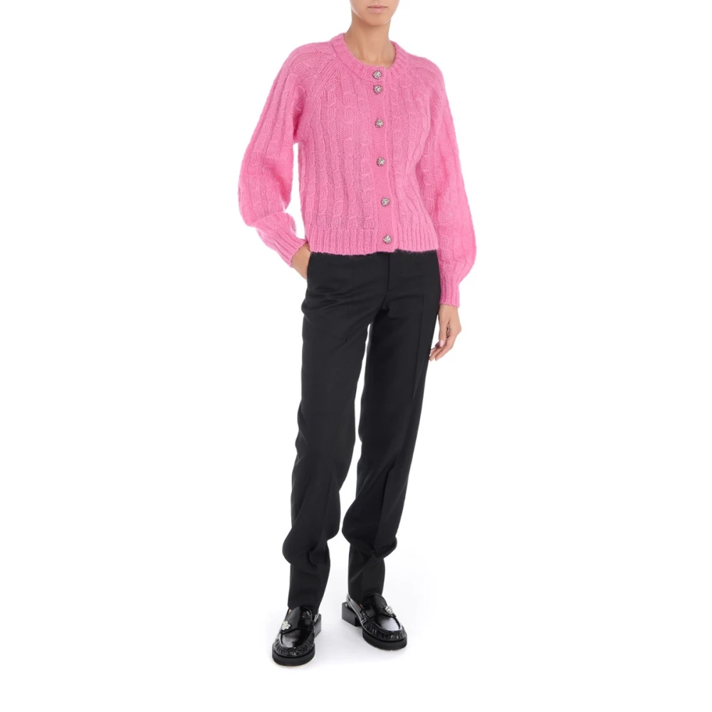 Ganni Zwarte op maat gemaakte polyester broek Black Dames
