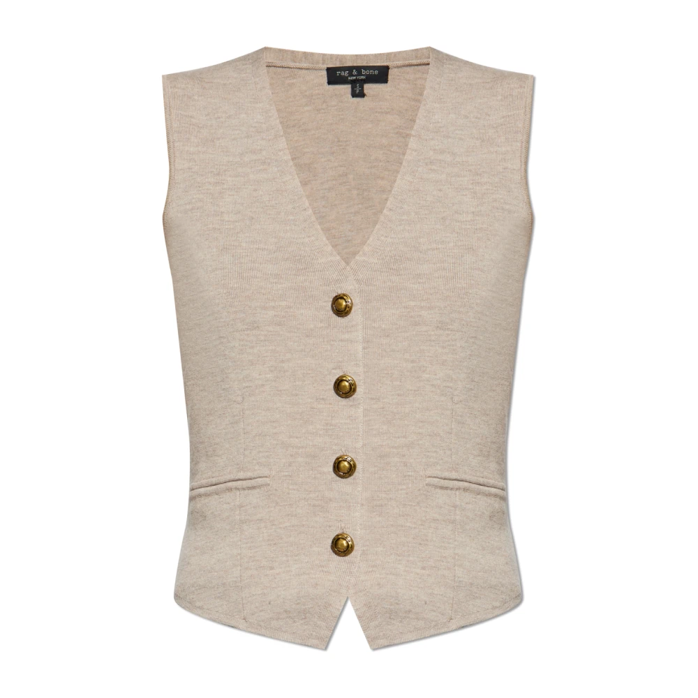 Rag & Bone Vest Ella Beige, Dam