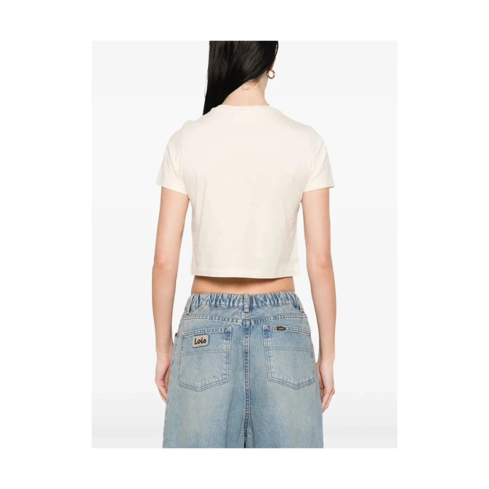 Maison Kitsuné Beige Crew Neck Short Sleeve T-shirt Beige Dames