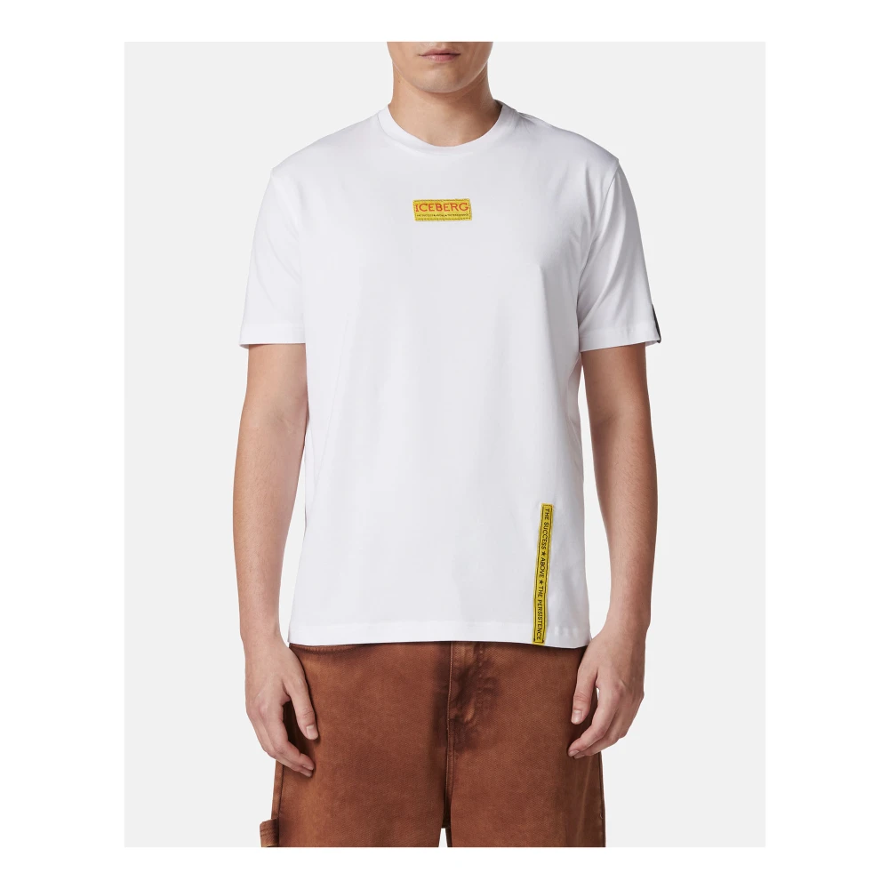 Iceberg Slim-fit wit T-shirt van katoenen jersey White Heren
