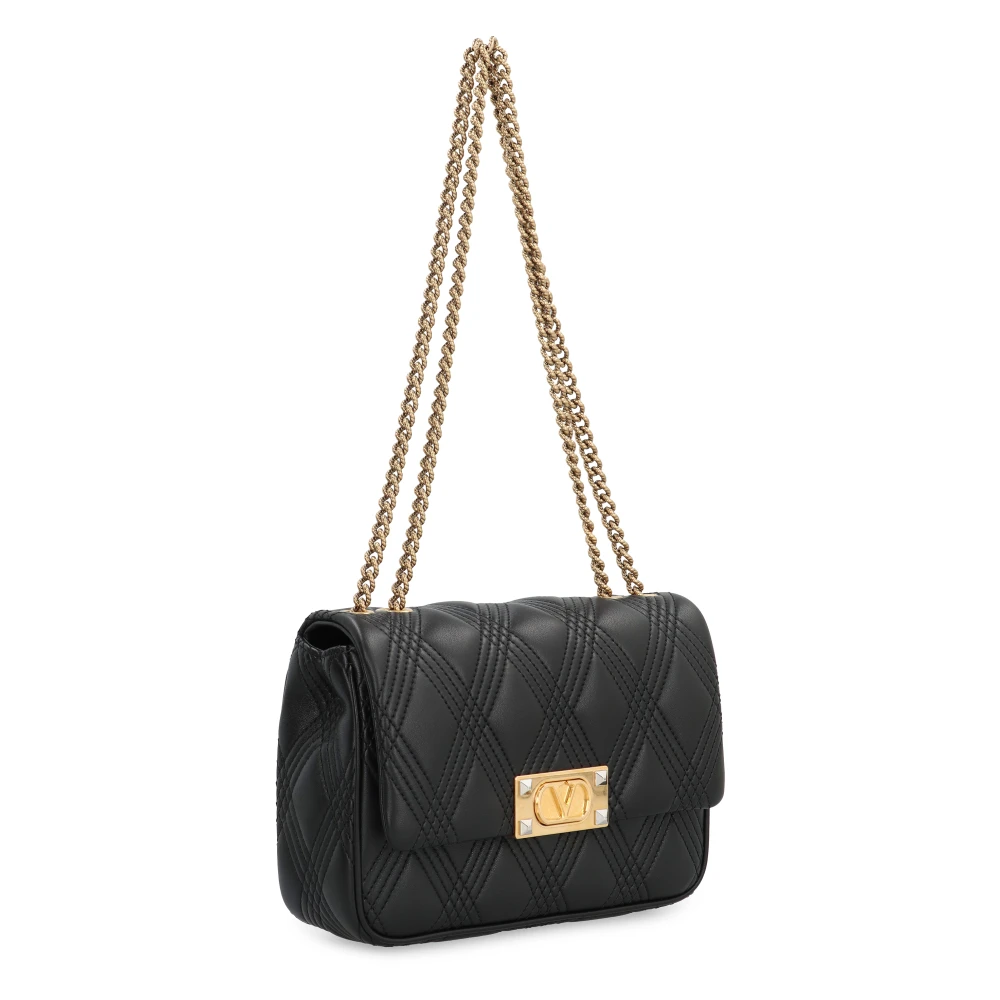 Valentino Quiltie Leren Schoudertas Black Dames