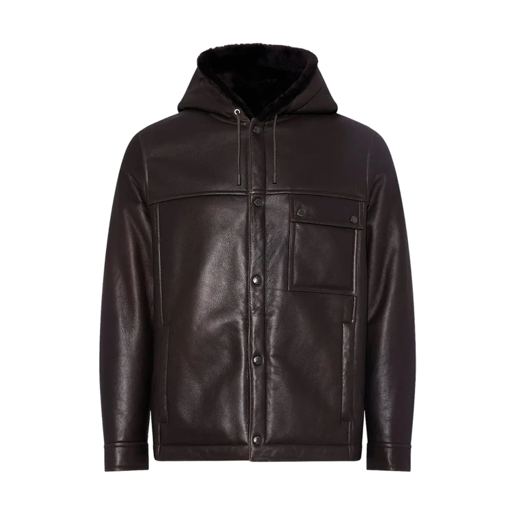 Yves Salomon Brown Veste 70Cm - Male - Faux Fur & Shearling Jackets - L - Jackets