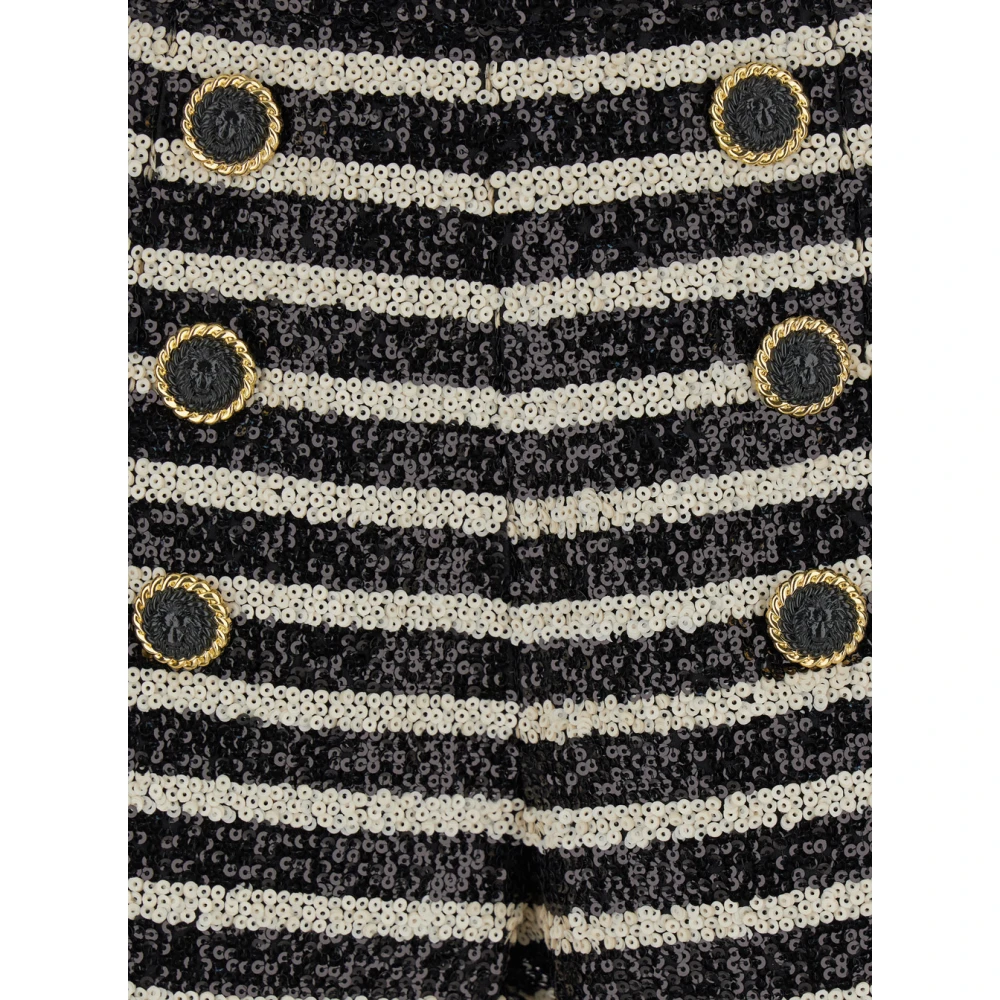 Balmain Paillet Streep Shorts Multicolor Dames
