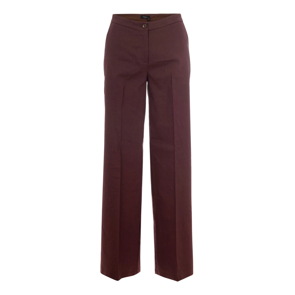 Pinko Women's Brown Wide Trousers, M, Wide Trousers