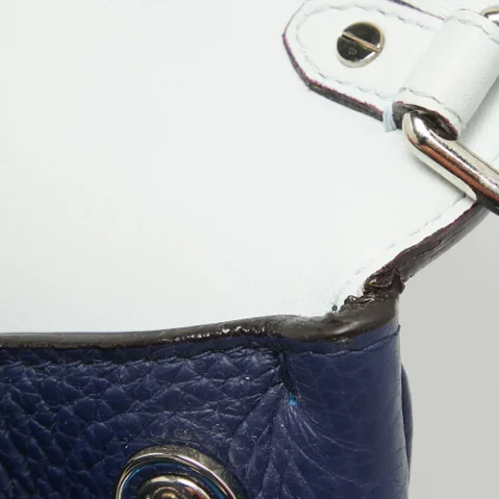 Dior Vintage Pre-owned Leather handbags Blue Dames