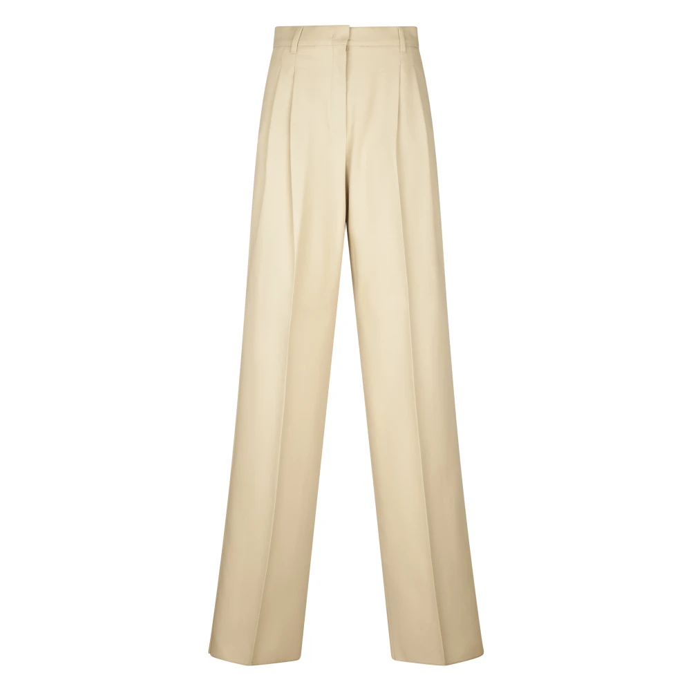 Max Mara Beige Wide Trousers, Female, 2XS, Trousers
