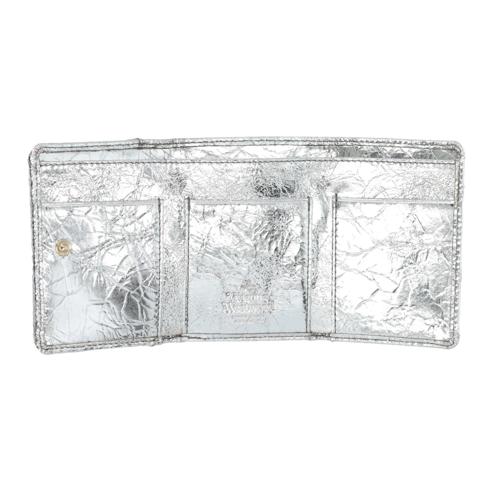 Vivienne Westwood Zilveren Kleine Flap Portemonnee Gray Dames