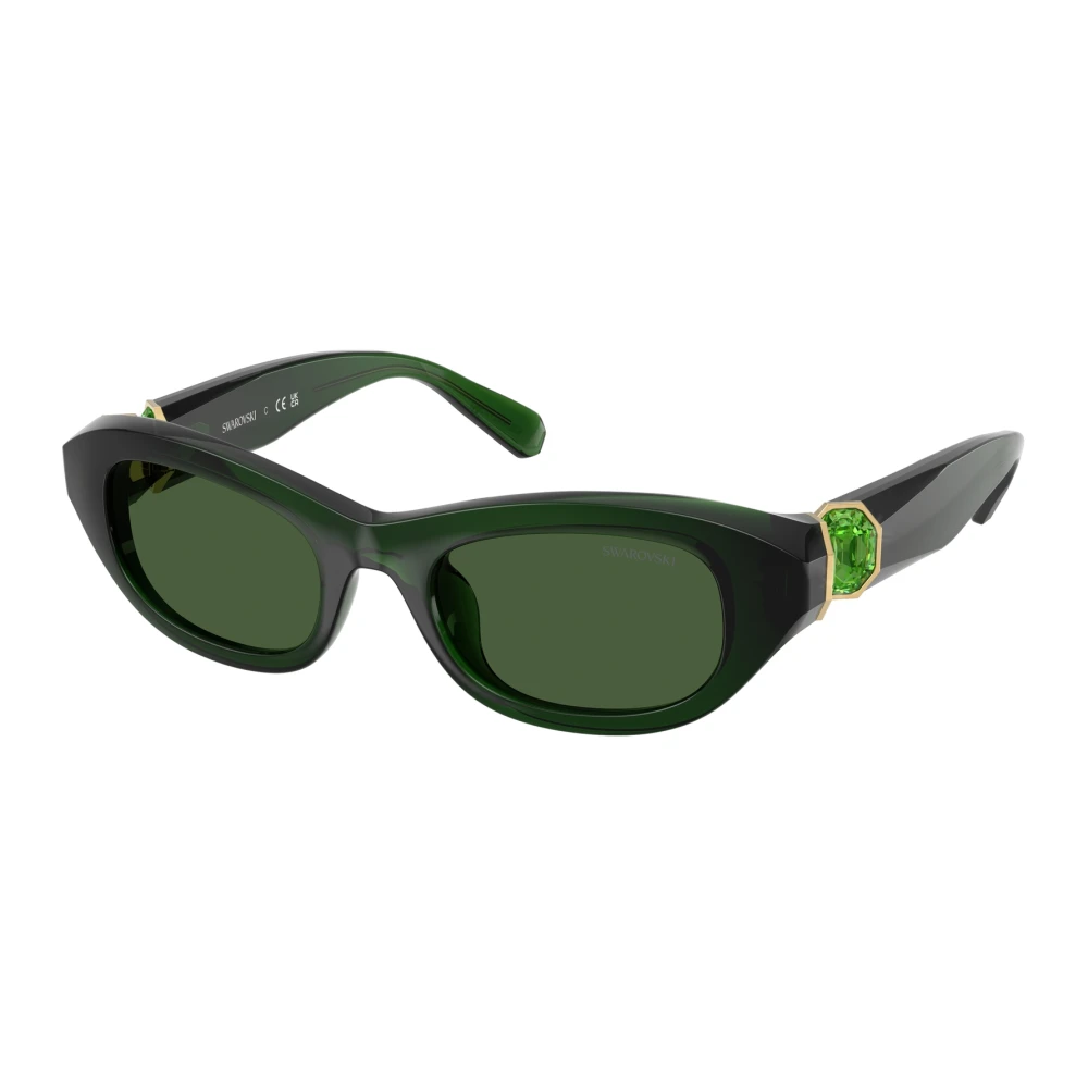 Swarovski Women's Green Sunglasses,, Stylish Sunglasses With Colorful Lenses Medium