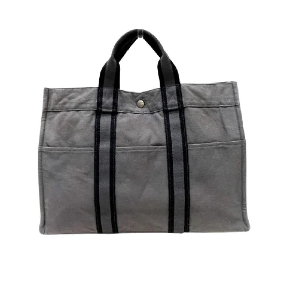 Hermès Vintage Pre-owned Canvas chanel-bags Gray Dames