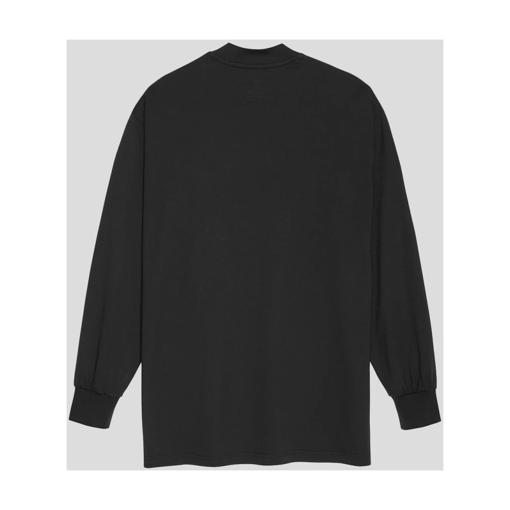 Y-3 Katoenen Mock Neck Tee Black Dames