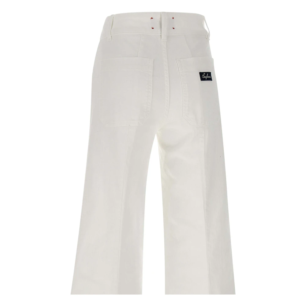 Seafarer Witte Wide Leg Denim Jeans White Dames
