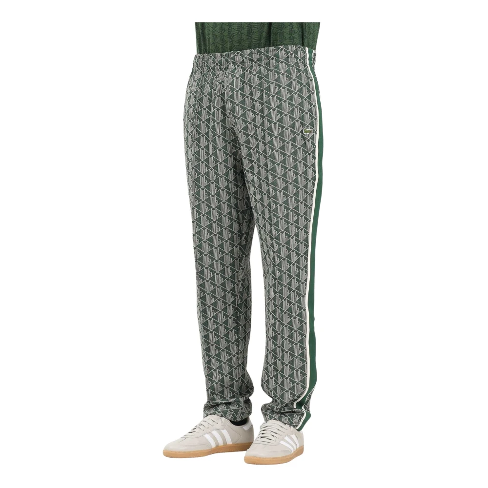 Lacoste Mannelijk Groente Broeken Heren, Groen, Xs, Katoen, Paris Monogram Trainingsbroeken