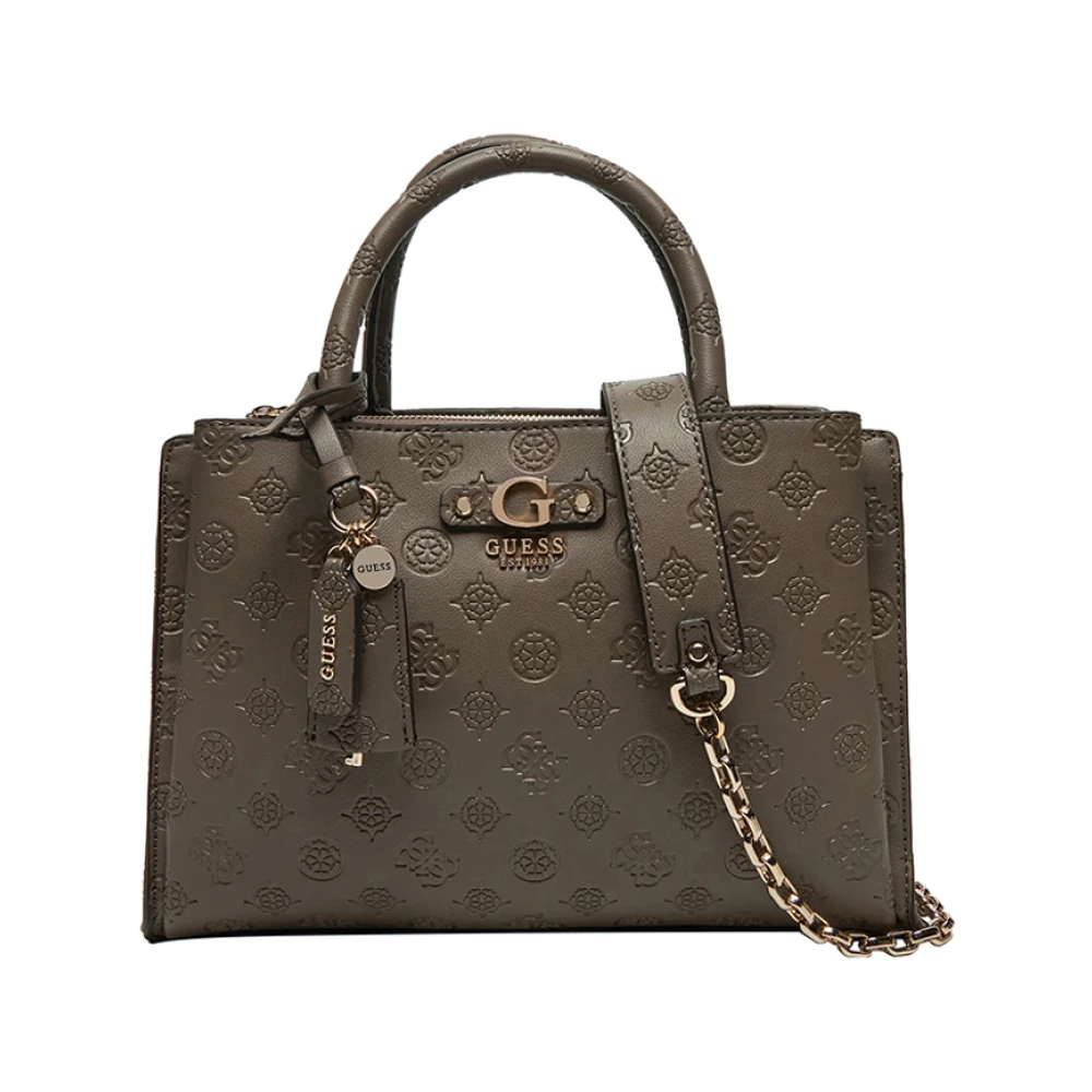 Guess Grijze Handtas met Metalen Logo Rits Gray Dames