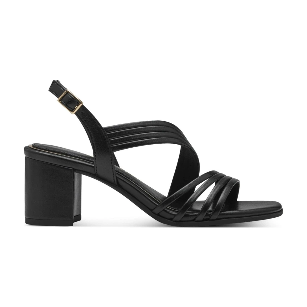 Marco Tozzi Women's Black High Heel Flat Sandals