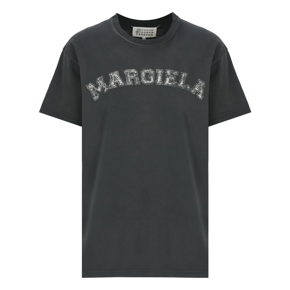 Maison Margiela Zwart T-shirt met Contrasterende Print Black Dames