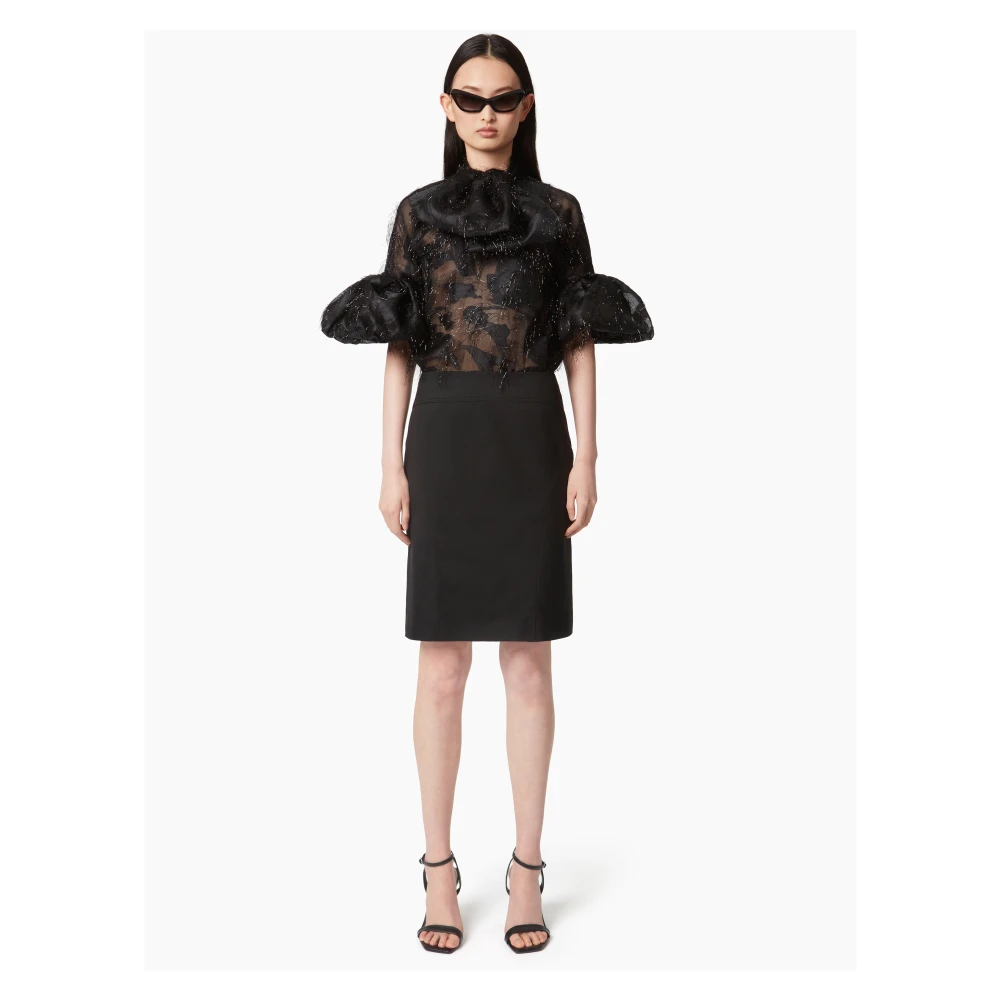 Nina Ricci Lavaliere Shirt With Cocoon Black Dames