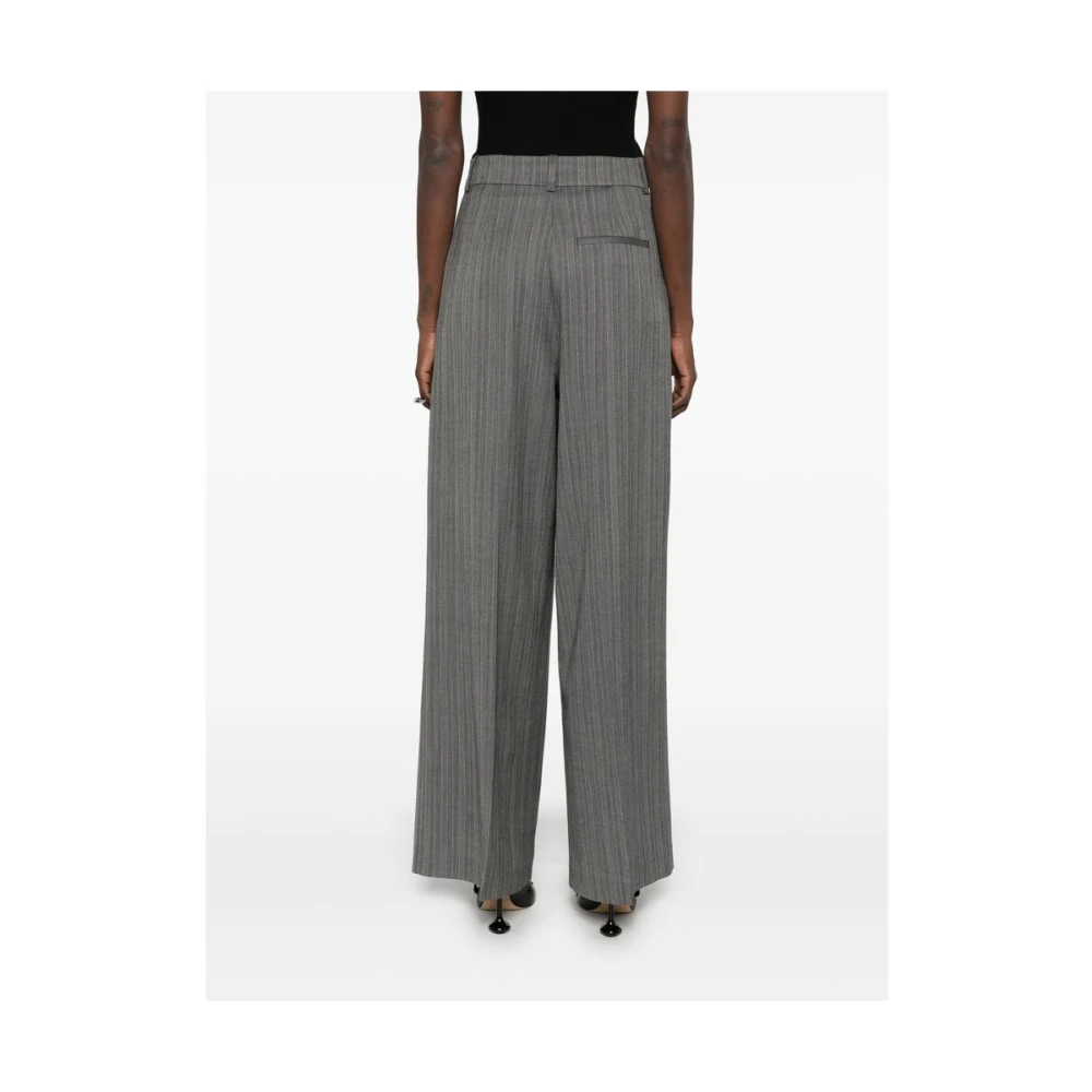 Anine Bing Antracietgrijze Broek met knopen Gray Dames