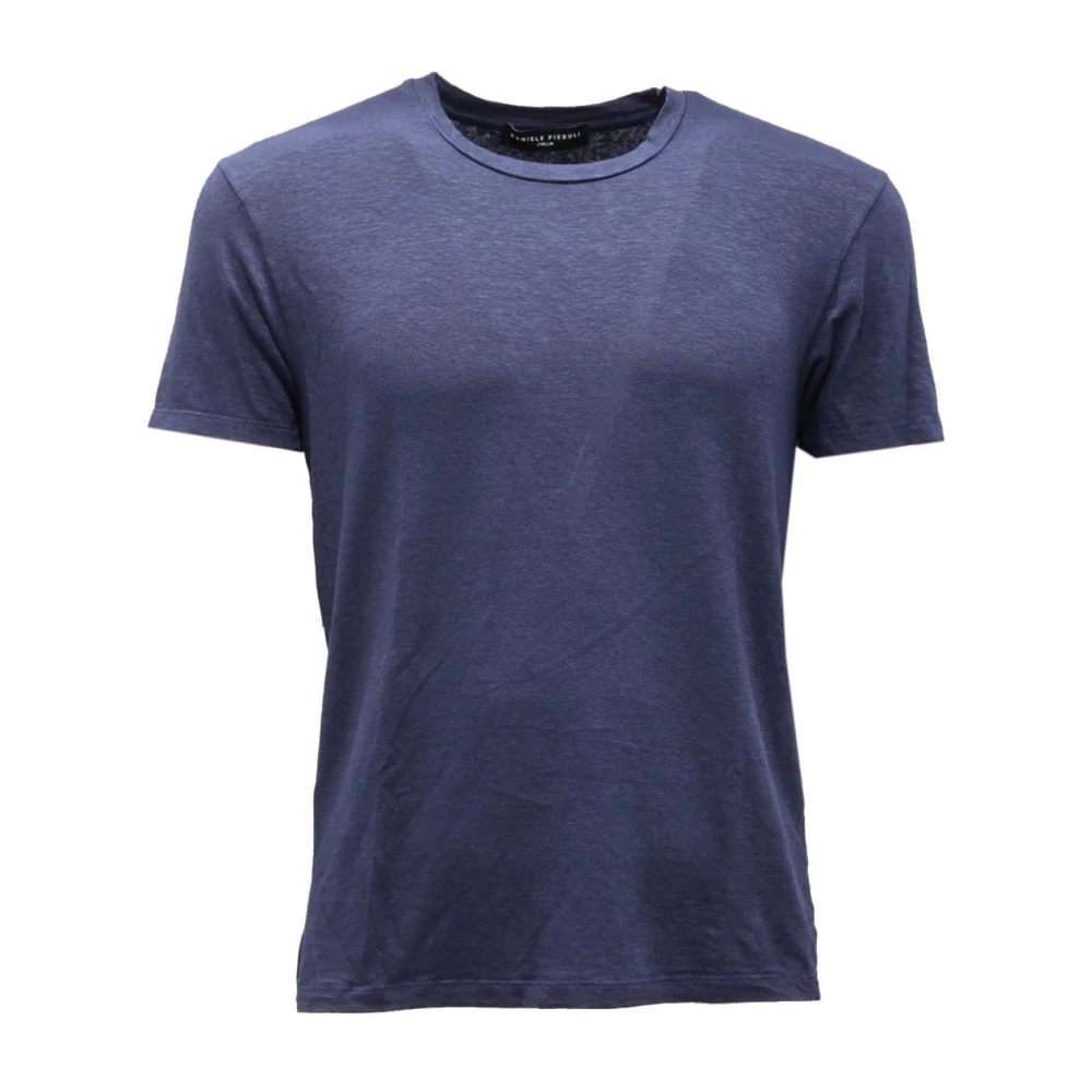 Daniele Fiesoli Men's Blue Linen Slub Knit Made In Italy