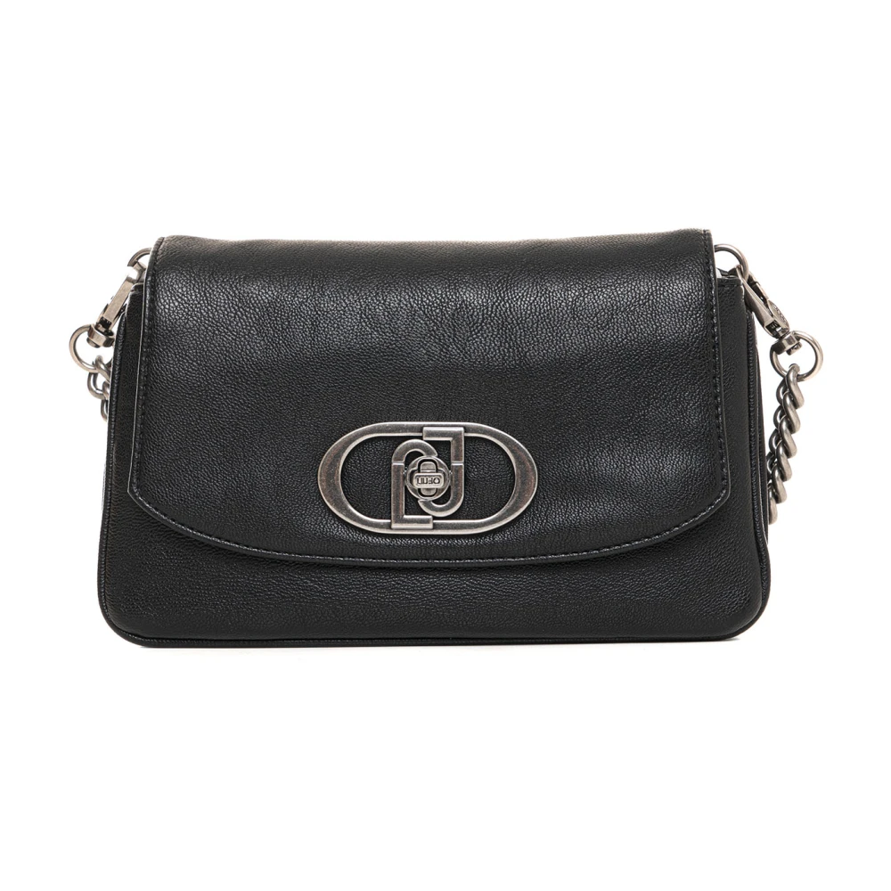 Liu Jo Stijlvolle Messenger Tas met Klepsluiting Black Dames