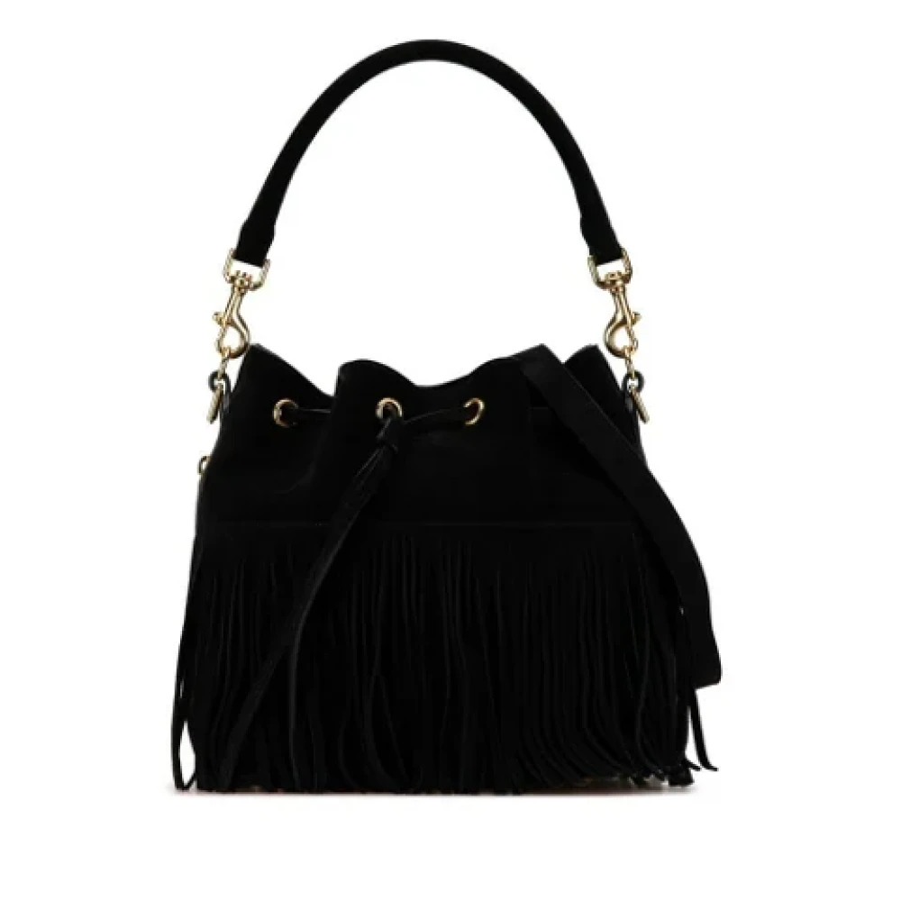 Saint Laurent Vintage Pre-owned Suede handbags Black Dames