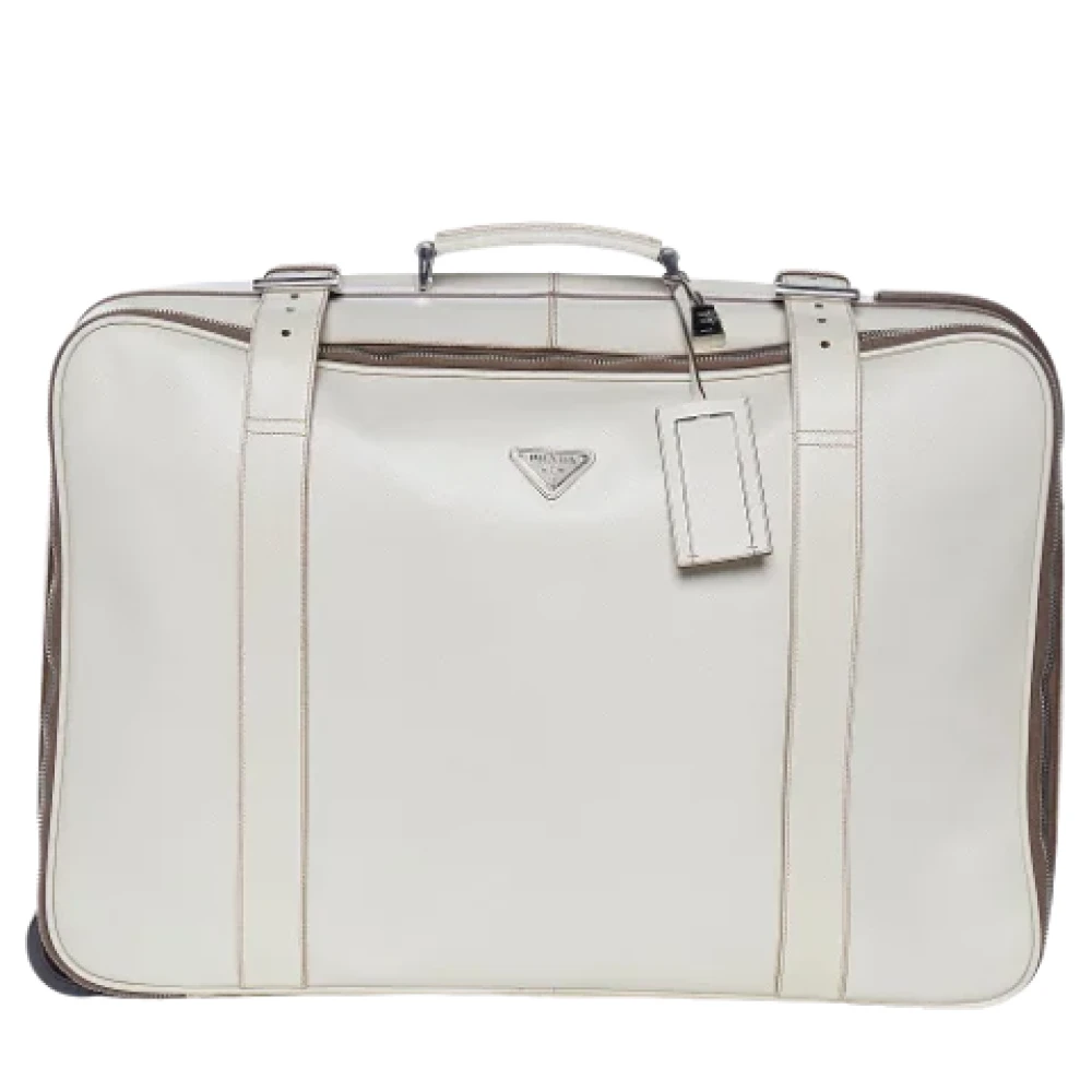 Prada Vintage Pre-owned Leather travel-bags White Dames