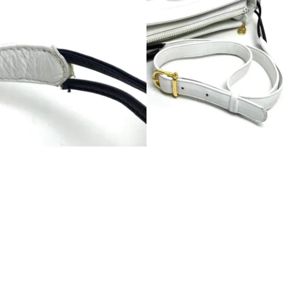 Celine Vintage Pre-owned Leather shoulder-bags White Dames