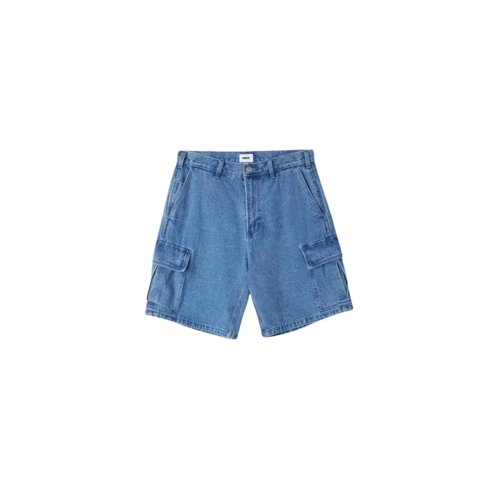 Obey Herr Blå Shorts W31, Denim, Denim Cargo Shorts