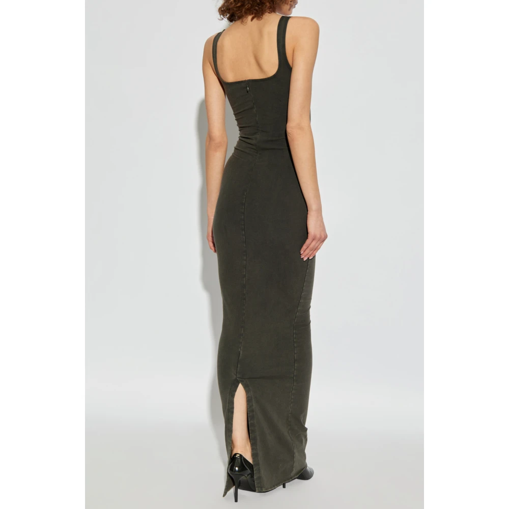 Entire Studios Jurk Square Neck Maxi Gray Dames