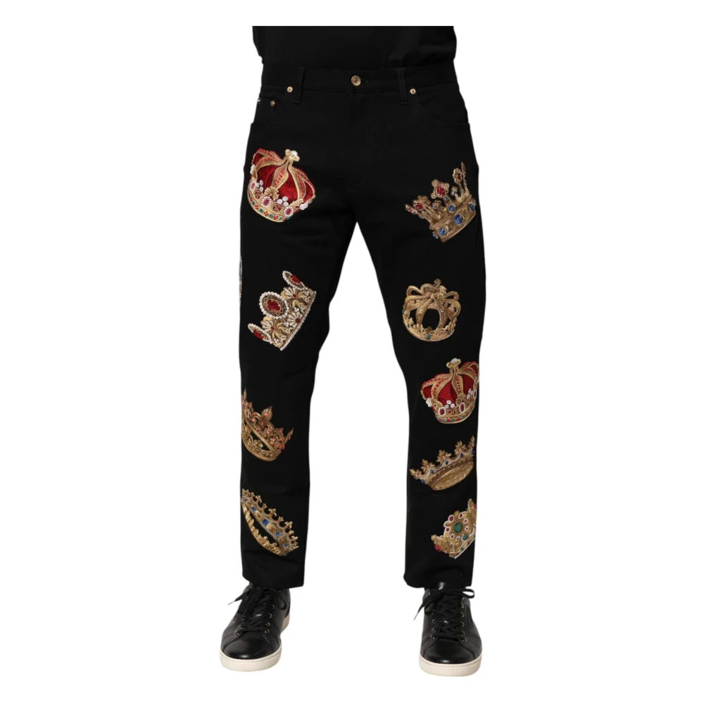Dolce & Gabbana Herr Svart Jeans M, Bomull, Raka Jeans
