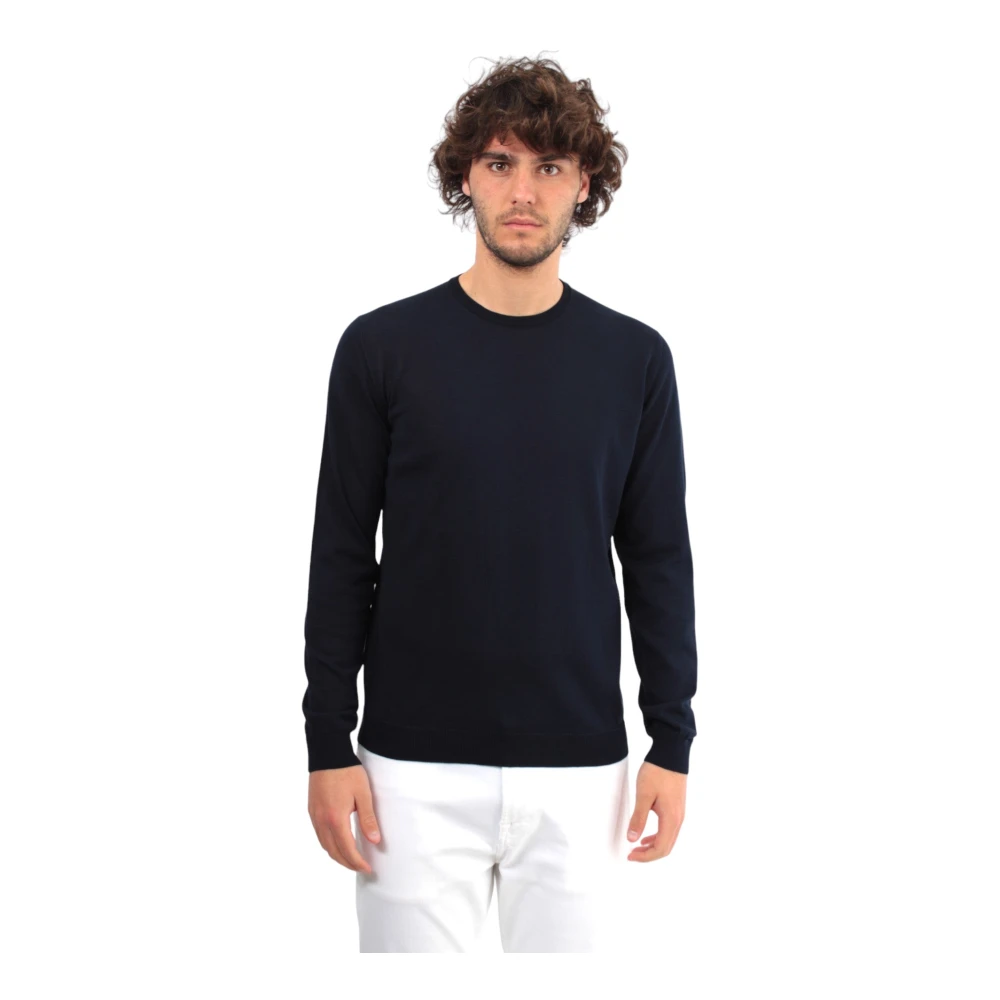 Roberto Collina Blauwe Crew Neck Sweater Blue Heren