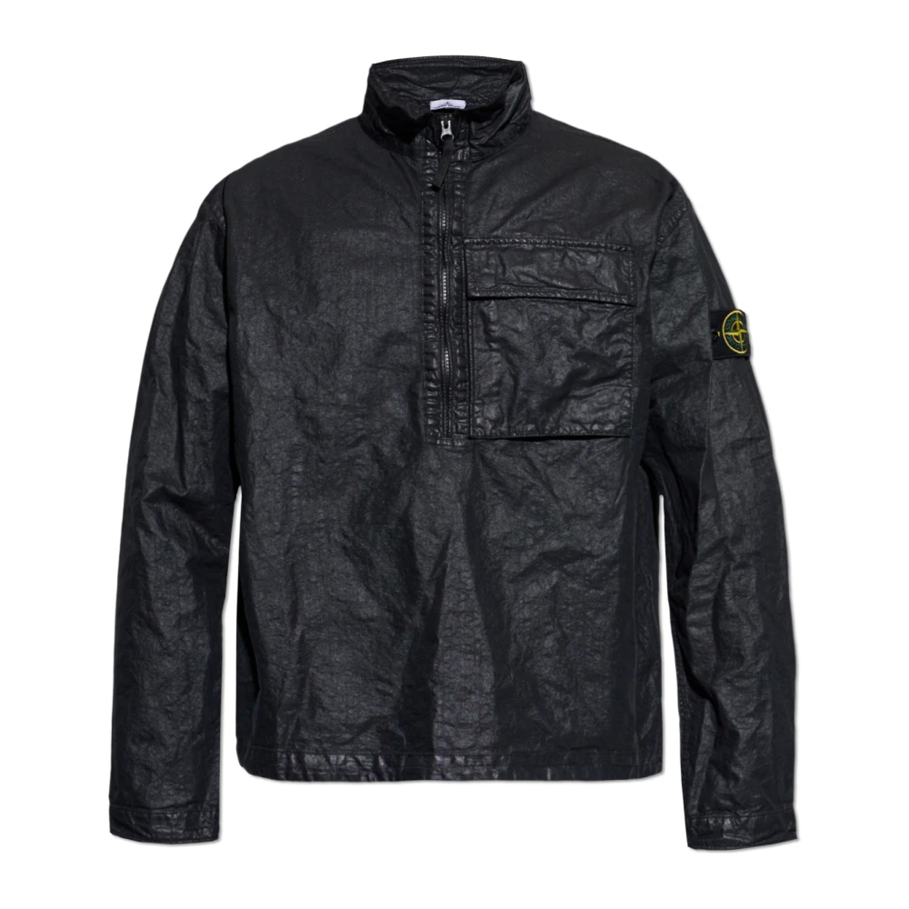 Stone Island, Light Jackets, male, Blue, Size: M Lightweight Jacket with Stand-up Collar