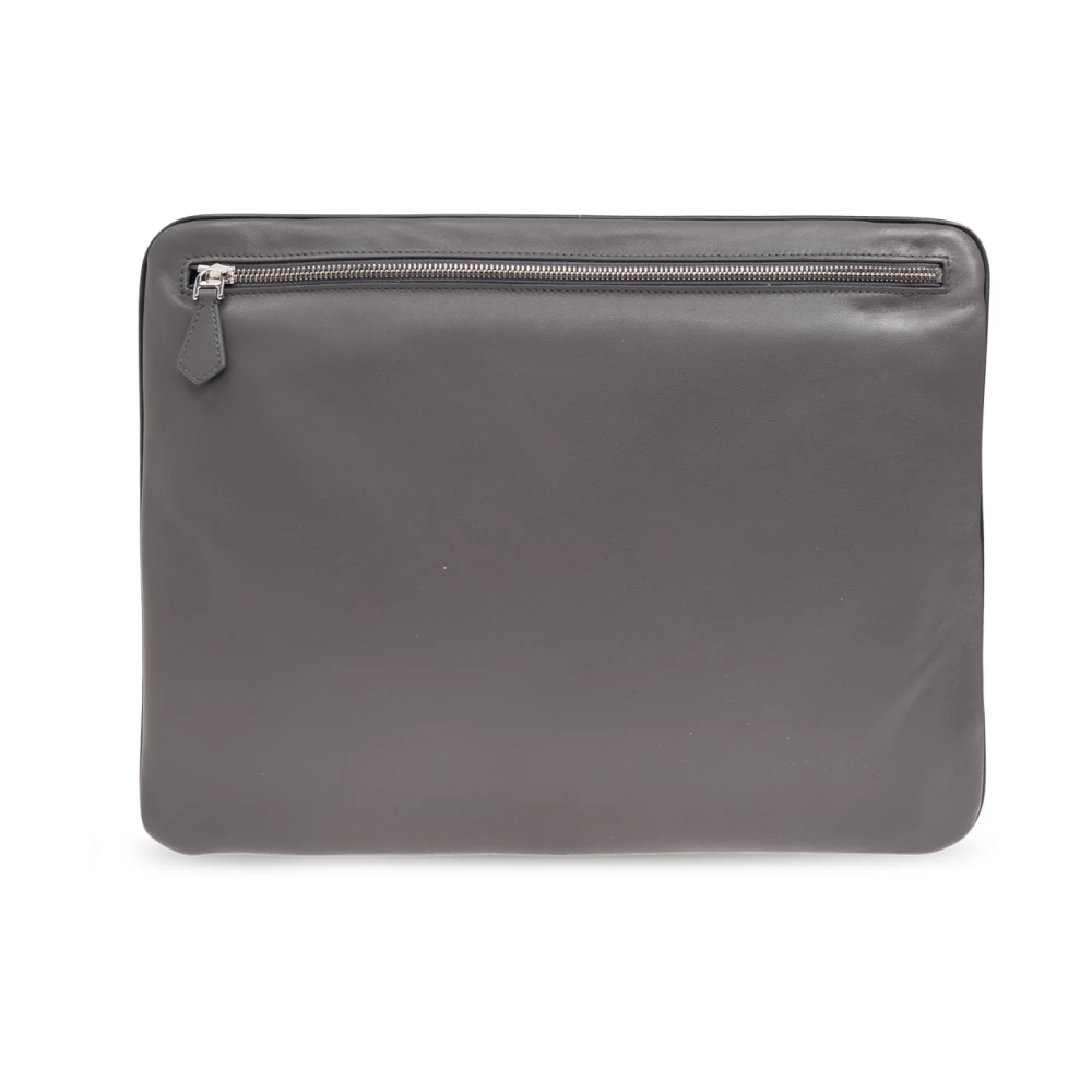 Dolce & Gabbana Leren aktetas Gray Heren