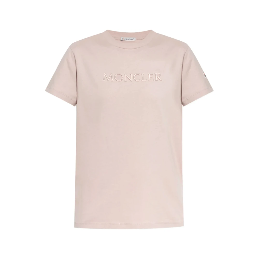 Moncler Logo Patch Blush Pink T-shirt Pink Dames