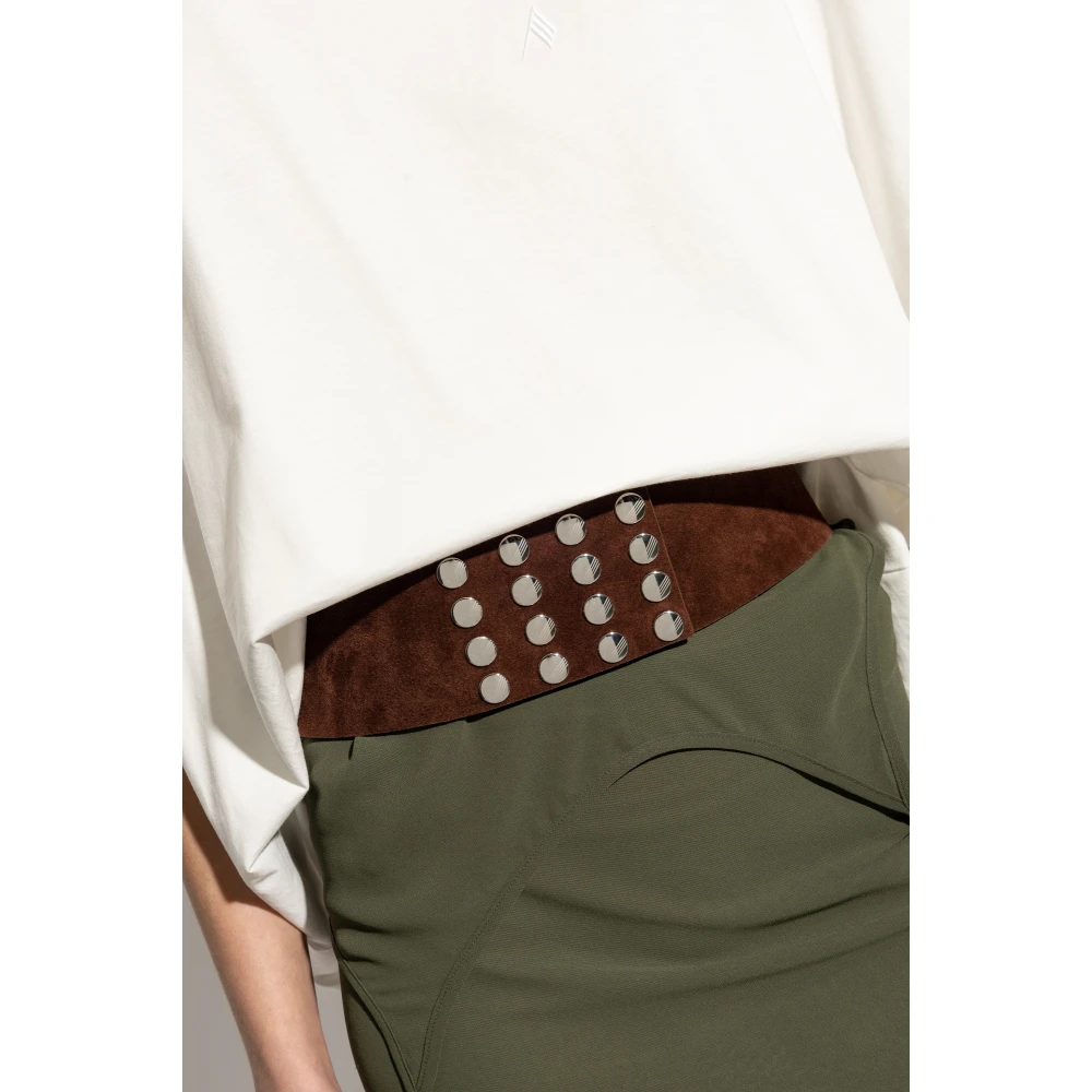 The Attico Leren riem Brown Dames
