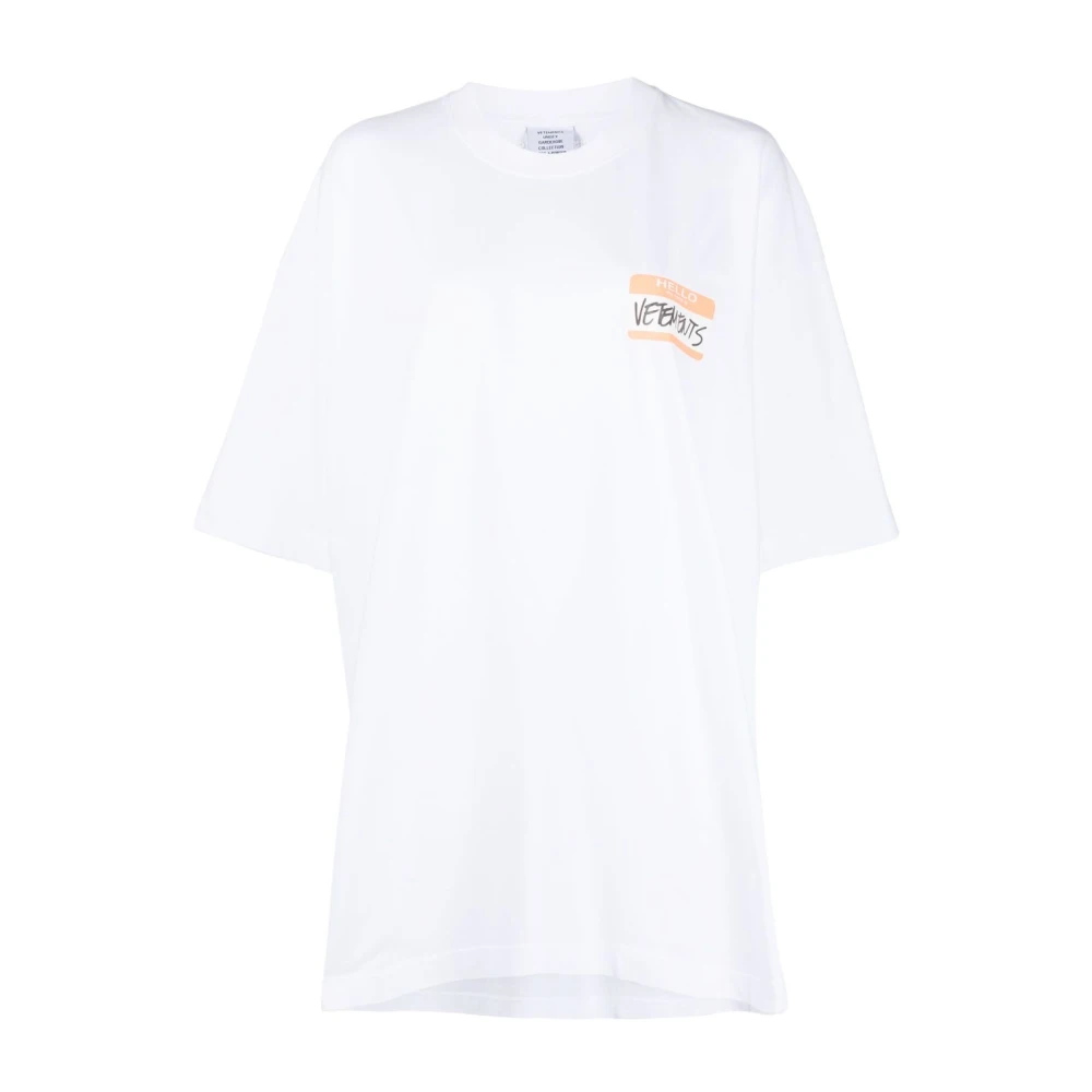 Vetements Logo-print Katoenen T-shirt White Dames