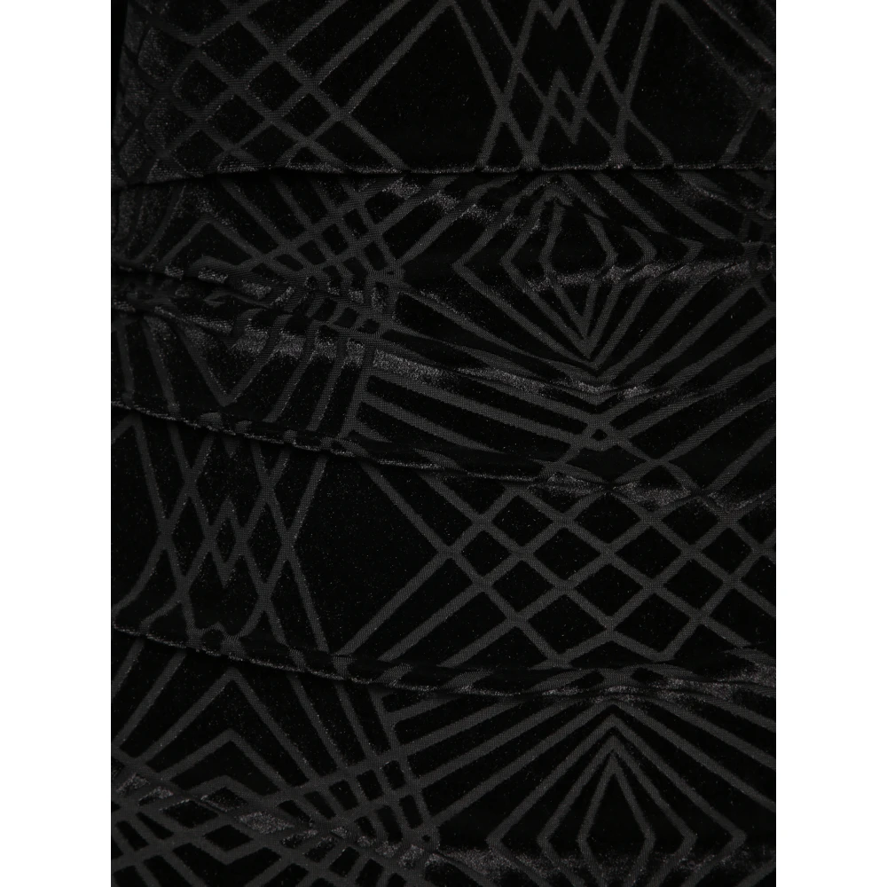 pinko Zwarte Devoré Jersey Mini Jurk Black Dames