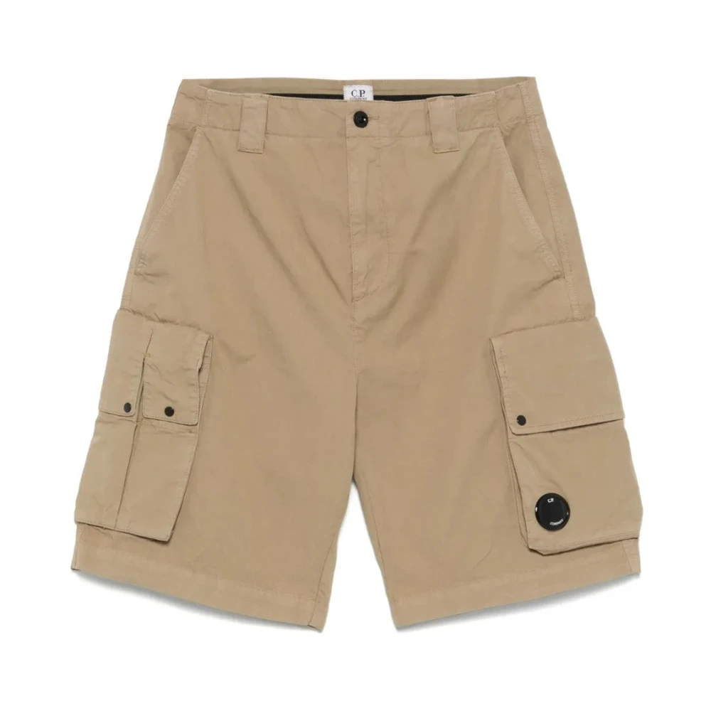 C.p. Company Men's Beige Casual Shorts, S, Cargo Bermuda Shorts For