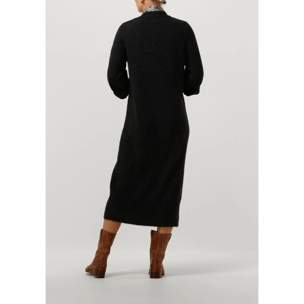Object Winter Gebreide Jurk O-hals Black Dames