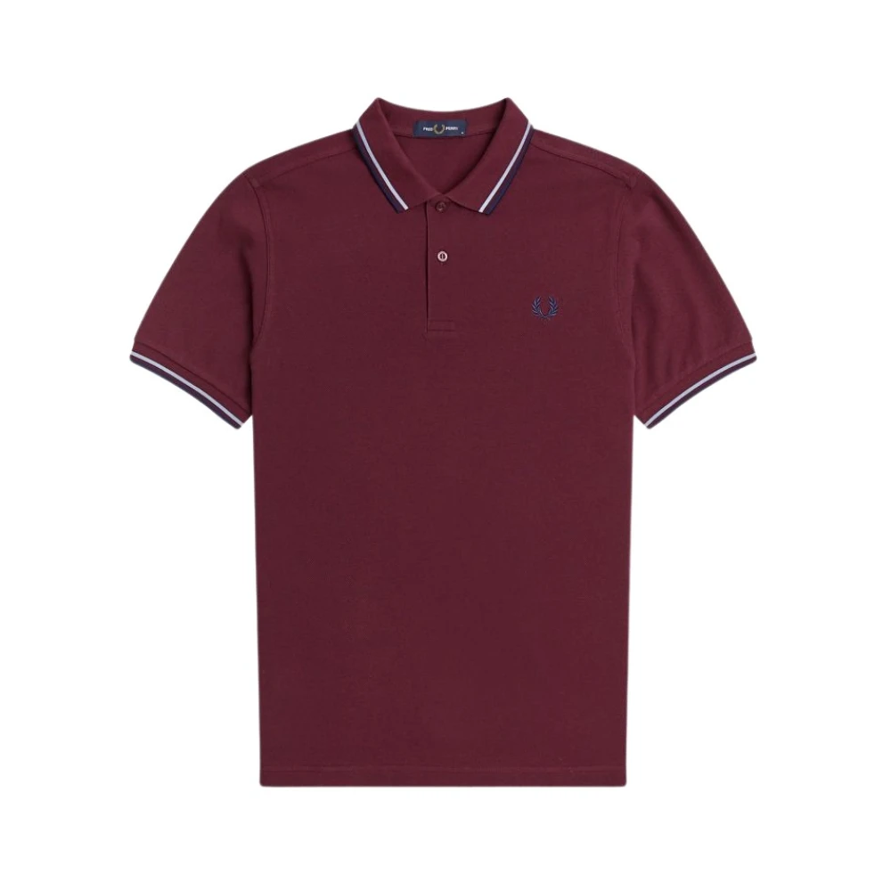 Fred Perry Slim Fit Twin Tipped Polo in Glacier Carbon Blue Red Heren