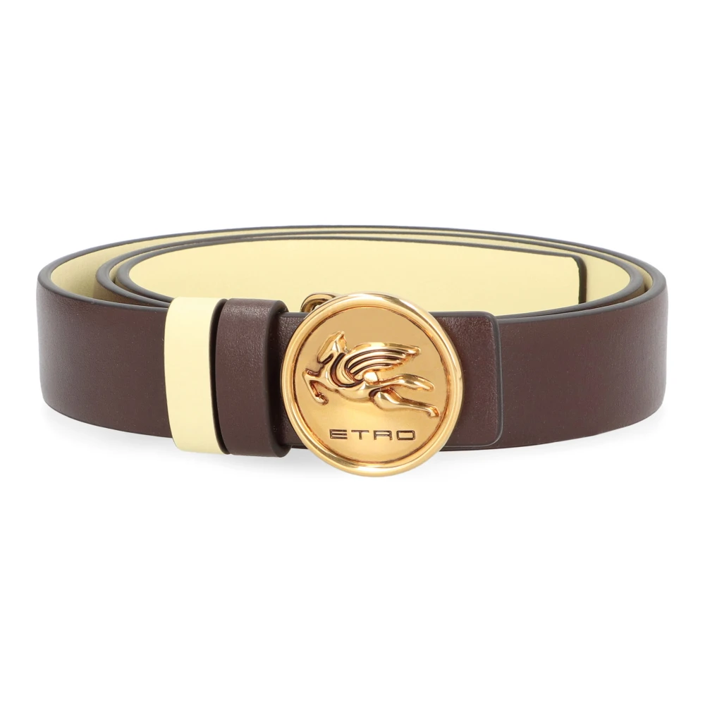 ETRO Omkeerbare leren riem met gesp Brown Dames