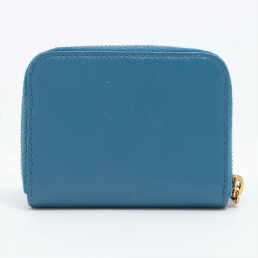 Prada Vintage Pre-owned Leather wallets Blue Dames