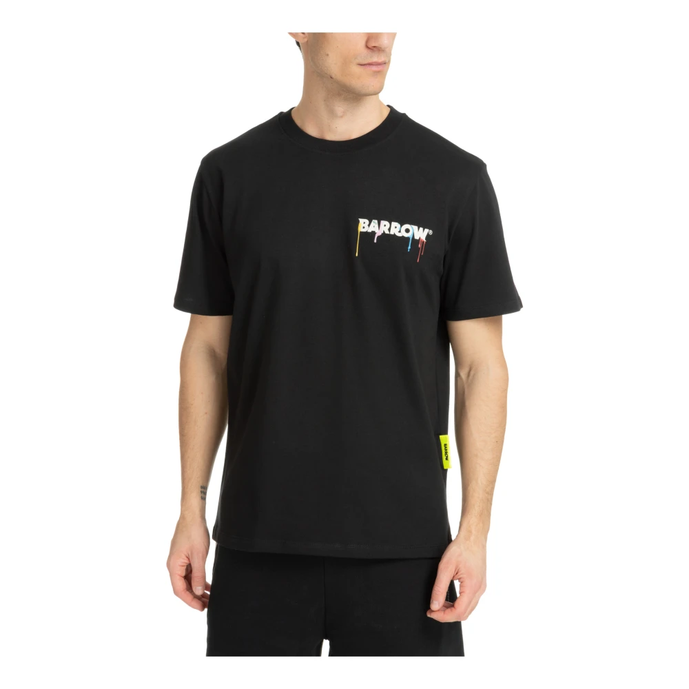 Barrow Zwart Logo Voor en Achter T-shirt Black Heren