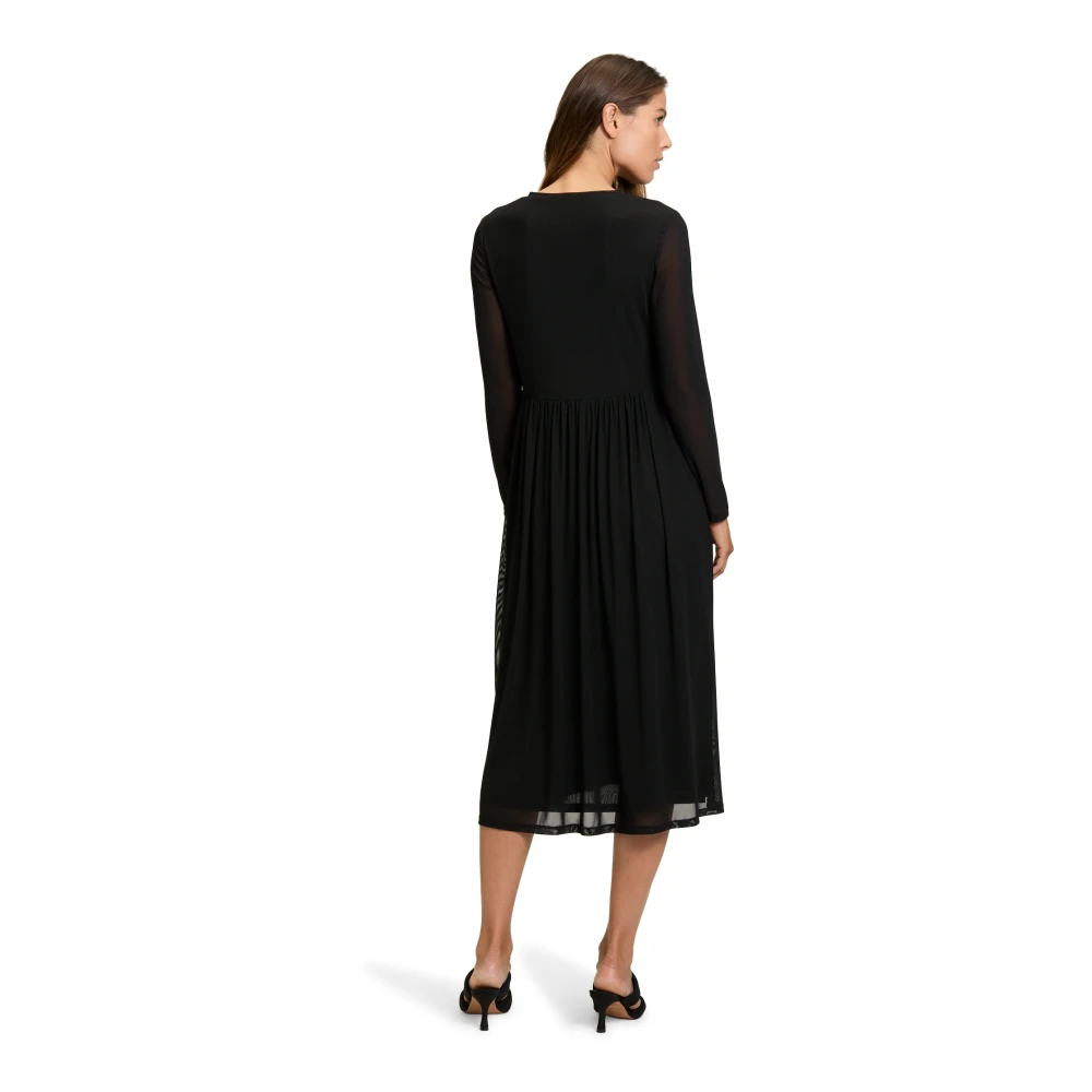Vera Mont Effen Kleur Maxi Jurk Trendy Stijl Black Dames