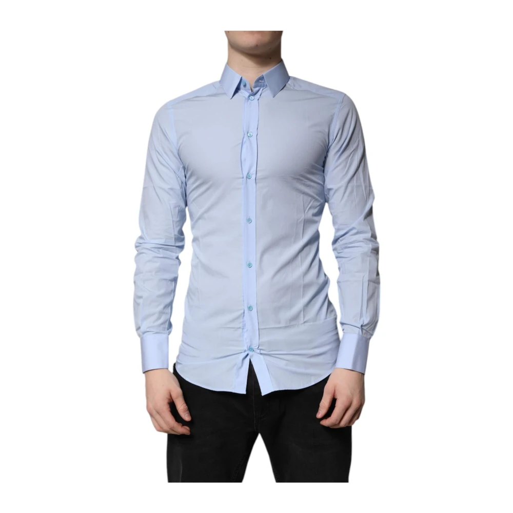 Dolce & Gabbana Men's Blue Formal Shirts, S, Slim Fit Dress Shirt