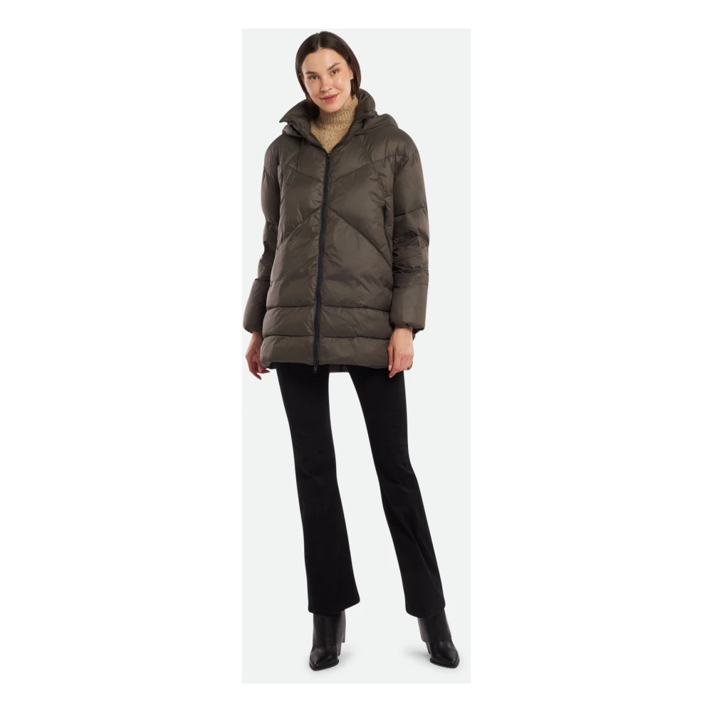 Canadian Classics Bruine Oversized Gewatteerde Jas met Capuchon Brown Dames