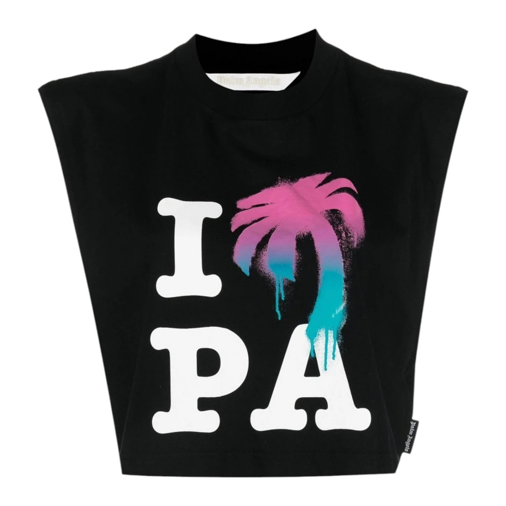 Palm Angels Women's Black I Love Pa T-Shirt