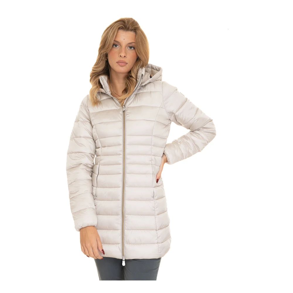 Save The Duck Gewatteerde Reese jas met capuchon Beige Dames