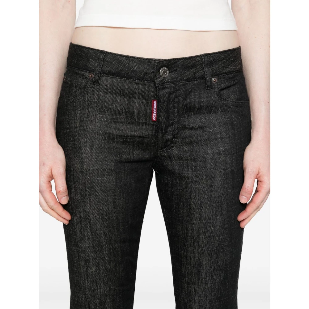 Dsquared2 Donkere Denim Flared Jeans Vrouwen Black Dames